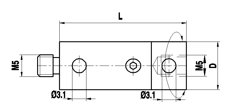 M5 титановый поворотный переходник, L 30 мм, для систем ZEISS A-5555-0099